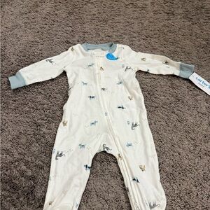 Burt's Bees Baby Cream and Blue Footie